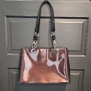 Beijo Glossy Brown Shoulder Bag